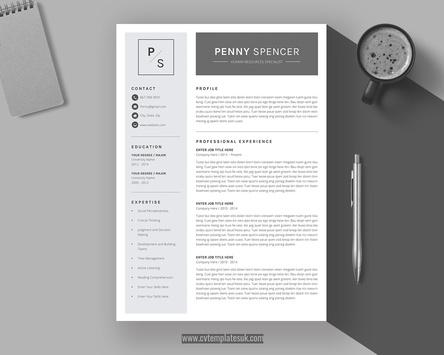 Resume Template Microsoft Word 2014 from www.cvtemplatesuk.com